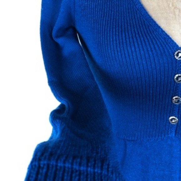 VINTAGE ST JOHN FOR SAKS FIFTH AVENUE BLUE DRESS - Picture 4 of 8